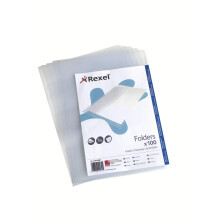 Rexel Economy A4 Document Folder, Clear Embossed, 100mic, Cut Flush, Pack 100, 21674090