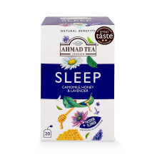 Ahmad Tea Natural Benefit Tea | Camomile, Honey & Lavender "Sleep" Infusion | 20 Teabag Sachets | 1 Pack