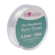 Clear Nylon Thread 0.2mm - Invisible String for Decoration Hanging, Sewing, Beading, Strong Non-Stretch Nylon Wire, 3.2kg Tensile Strength