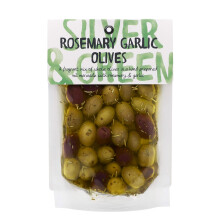 Silver & Green - Rosemary Garlic Olives (Mixed Whole) 220g Pouch
