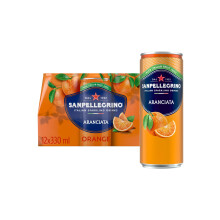 San Pellegrino Italian Sparkling Drinks Tastefully Light Sparkling Orange Canned Soft Drink 12 x 330ml | 64k Cals per Can
