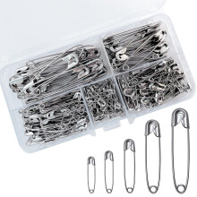 Safety Pins 260 Pieces 5 Sizes Sewing Accessories Nickel Plated Steel Pins For Crafts Diy Pinning Hemming Dressmaking Sewing Saftey Set Sizes19 mm27