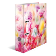 HERMA Folder A4 Pink Flowers Set, 10 Pieces, 7 cm Wide, Children's Ring Binder with Plant Motif