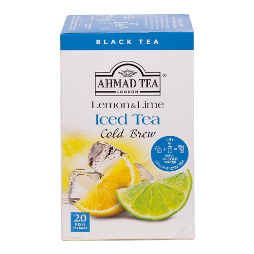 Ahmad Tea Lemon & Lime Cold Brew | Black Tea - 20 Teabag Sachets