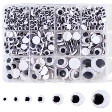 TEAMIOULING 784pcs Googly Eyes Self Adhesive,Sticky Wiggle Googly Eyes, 5mm 6mm 8mm 10mm 12mm 15mm 20mm Large and Small Googly Eyes for Crafts