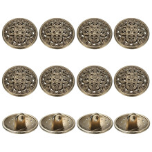 YELARXI Metal Round Hollow Buttons, Retro Hollow Shank Sewing Buttons - Fitting for