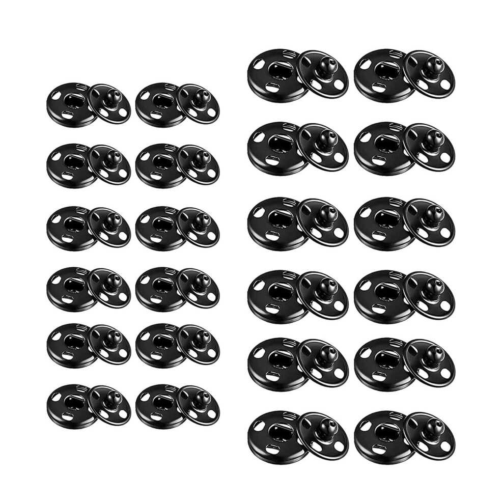 Jeopko 24 Sets Poppers Fasteners Kit,Metal Snap Button Clasps Fastener Press-Stud Sew On Snaps Press Studs Snap Fasteners Sewing,Handbag Clothes 5051226781711