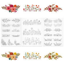 Water Soluble Embroidery Stabilizer 3 Sheets Water Soluble Stabilizer for Embroidery Patterns Stick and Stitch Embroidery-Paper Designs Transfer