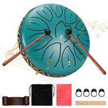 Rain Drum for Outside Garden, 6 Inch 11 Notes Steel