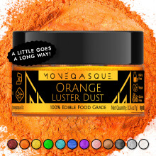 MONÉGASQUE Orange Edible Glitter for Drinks 7g – Orange Luster Dust for Cocktail Drink Shimmer – Mothers Day Sprinkles for Cake Decorations