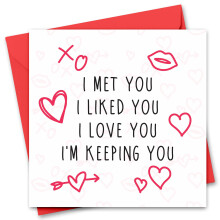 Valentine's Day Card for Him or Her - Valentine's Day Card for Girlfriend, Boyfriend, Husband or Wife - Valentine's Day Cards for Fiance Fiancee