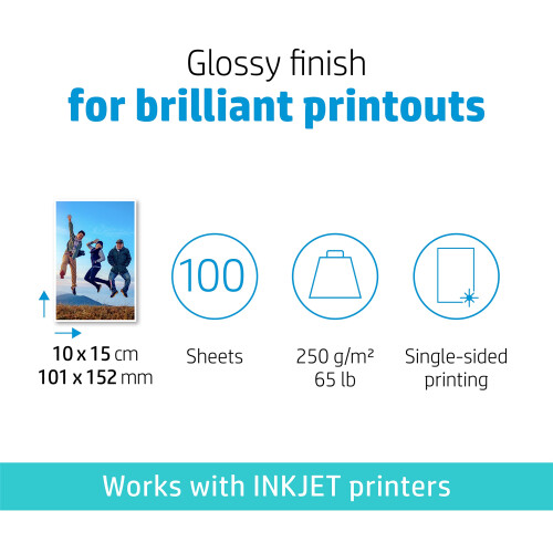HP HP InkJet Photo Paper, White, 100 Sheets 1