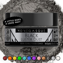 MONÉGASQUE Black Edible Glitter for Drinks 7g – Edible Glitter for Cakes & Cocktails – Cocktail & Drink Shimmer
