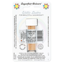 Sugarflair Sunburst Gold Edible Lustre Dust (E171 Free), Add a Lustrous Shine to Cakes or Decorations. Brush On or Add Rejuvenator to Create