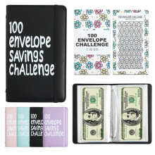 100 Envelope Savings Challenge Book, Reusable A6 Money Budget Binder or Cash Envelopes, Saving Challenges Book Easy and Fun Way to Save $5,050
