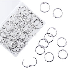 AKONEGE 50Pcs Binder Rings 25mm/1 Inch Small Metal Book Rings, Binding Rings for Index Cards Flash Cards, Keyrings Paper Ring Binder Clips for School