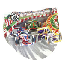 SANTORO Popnrock, 3D Pop Up Greeting Card - Motor Racing - For Him, For Dad, Boys, Fathers Day, Birthday