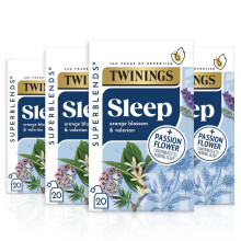 Twinings Superblends Sleep Tea - Valerian Root & Orange Blossom Herbal Tea Infusion with Passionflower & Lavender - Sleep Tea