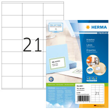 HERMA Self Adhesive Address Labels, 21 Labels per A4 Sheet, 100 Sheets, 70 x 42 mm, 2100 Labels, Blank Mailing Labels Stickers