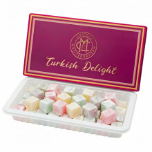 Turkish Delight Lokum 560g | Traditional Gourmet Loukoum Sweets | Halal, Vegan & Gluten Free | Gift Box | Double Sealed | Pomegranate, Lemon