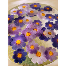 Anglesit Pre-Cut Beautiful Gradient Purple Mixed Size Flowers Edible Rice Wafer Paper Cupcake Toppers Cake Decorations Birthday Wedding Party