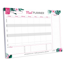 Perfect Planner Company - Weekly Meal Planner Pad - A4 Tear Away Design - Shopping List - Calorie Tracker, and In The Freezer Section - White