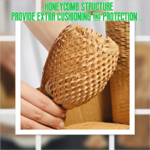 Honeycomb Packaging Paper - 30cm X 30M Brown Packing Paper for Moving House, Shipping Fragile Items, Wrapping Gifts - Bubble Wrap Alternative, Shock-