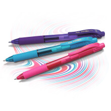 Pentel EnerGel 0.7 mm X Triple Blister Pen - Pink/Sky Blue/Violet (Pack of 3)