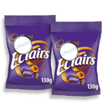 2x 130g Chocolate Eclairs Toffee Sweets – Chewy Caramel with Soft Chocolate Centre – Bundled by GetInStyle Shop