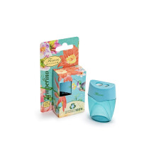 Pigna Pencil Sharpener with Tank, 2 Holes, Nature Flowers