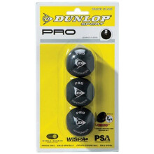 Dunlop Squash Balls Pro Double Yellow, 3 Ball Blister Pack, Official Tournament Squash Ball