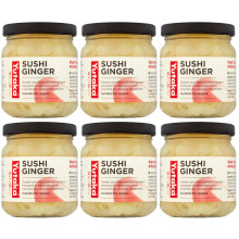 Yutaka Sushi Ginger 190g (Pack of 6) | Premium Pickled Ginger | Authentic Japanese Gari for Sushi, Sashimi, Salads & Everyday Meals | Vegan-Friendly