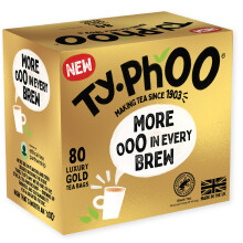 Typhoo Gold Luxury Black Tea 80 Tea Bags Smooth, Full-Bodied Taste Everyday Blend Rainforest Alliance Certified Ethical Sourcing