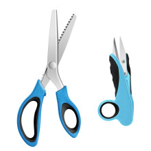 Asdirne Pinking Shears for Fabric, Zig Zag Craft Scissors with Soft Rubber Grips, Heavy Duty Stainless Steel Decorative Shears for Dressmaking and