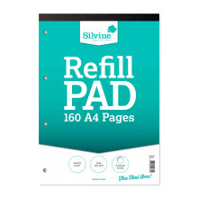 Silvine A4 Refill Pad - 5mm Grey Dot Grid (160 Pages) Single