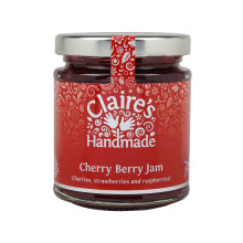 Claire's Handmade - Cherry Berry Jam (227g) - Traditionally Made Breakfast Treat Jam Packed with Cherries, Strawberries & Raspberries