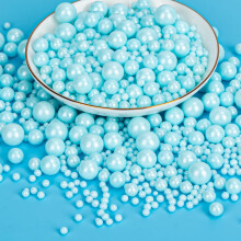 Twisweet Blue Sprinkles 130g, Edible Pearl Sprinkles for Cake Decorating, Mix Size Sugar Pearls Baking Candy