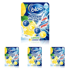Bloo Power Active Toilet Lemon Rim Block, 50g (Pack of 4)