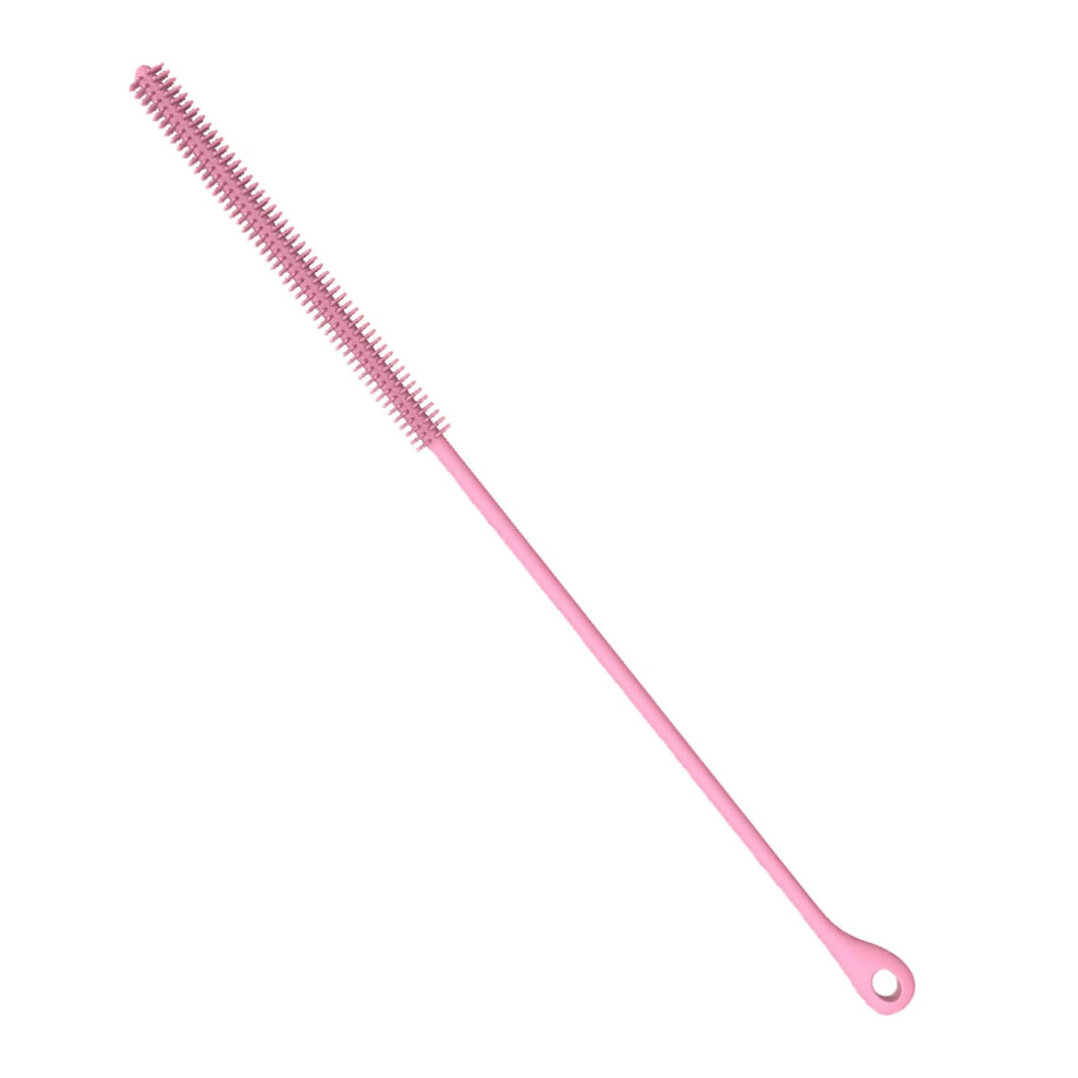 9.5Inch Silicone Straw Cleaner Brush Extra Long Bendable Pipe Cleaner Reusable Travel Bottle Lid Cleaning Tool For Stanley Metal Glass Straws (Pink) Pink Vantobest