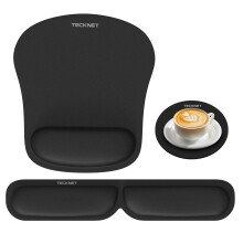 TECKNET Mouse Mat Wrist Support, Ergonomic Mouse Pad Wrist Rest, Memory Foam Mousepad and Keyboard Wrist Rest with Anti-Skid Base