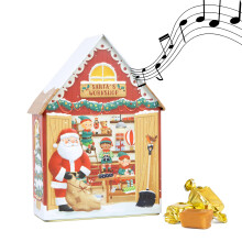 Santa's Workshop Musical Souvenir Tin Filled with Devon Toffee - Toffee Sweet Tin with Individually Wrapped Sweets