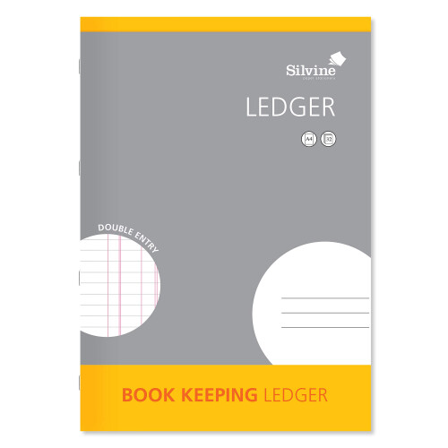 Silvine A4 Book Keeping Ledger, 32 Pages Printed 'Double Entry' - Ref SJA4L