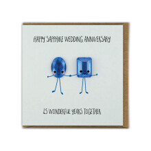Bold & Bright - Cute Anniversary Card - 'Sapphire Wedding Anniversary' - 45 Years - Funny Novelty Humour - Sapphire Anniversary Card