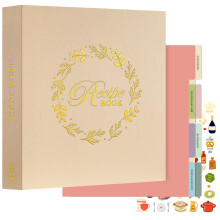 Lanpn Recipe Binder 8.5x11 3 Ring Kit, Waterproof Organizer Binder to Write in Your Own Recipes