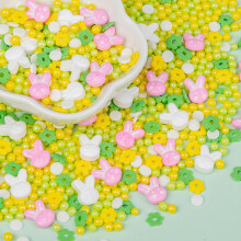Twisweet Easter Sprinkles, Edible Bunny Sprinkles for Cake Decorating, Yellow Green Pearls & Rabbit Sugar Sprinkles Mix Baking Candy Bulk