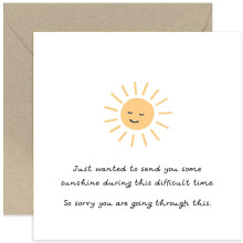 Old English Co. Sending Sunshine Card - Thinking of You Card for Friend or Family - Here For You Card - Symapthy, Sorry, Support, Difficult Time