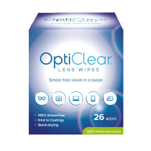 Opticlear Lens Wipes - Cleaning Wipes for Eyeglasses, Smartphones, Tablets, Laptops, TV, Cameras, Screens & Optical Devices - Smear-Free, Quick Dryin