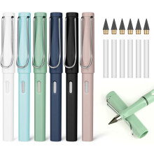 DOETYD 6pcs Infinity Pencils Durable Writing Everlasting Pencil Forever Inkless Pencil with Eraser for Writing Drawing Kid School Office Home