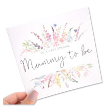 Very Special Mummy To Be Card | Pregnancy Congratulations | Baby Shower Card | Rainbow Spring Summer Florals | Square Modern Greeting Card
