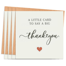 30 Pack 350GSM Thank You Cards Multipack with Envelopes, Glitter Heart Premium Greeting Cards, Pefect for Weddings, kids,Baby Showers, Teacher